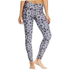 CALIA by Carrie Underwood Geometric Navy Blue Floral Leggins Small